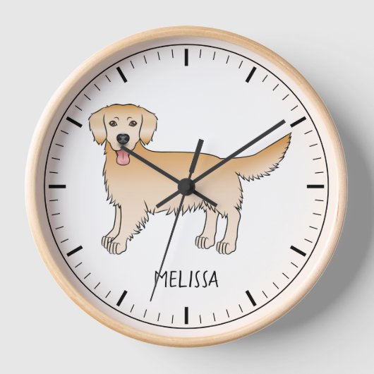Happy Yellow Golden Retriever Niedlicher Hund mit  Uhr (Vorderseite)