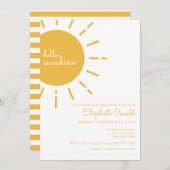 Happy Yellow Hello Sunshine Baby Dusche Einladung (Vorne/Hinten)