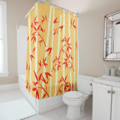 Happy Yellow Red Bamboo Pflanze Light Duschvorhang (Beispiel)