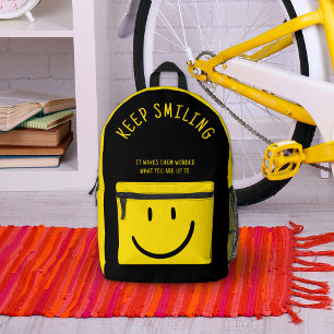 Happy Yellow Smile Bedruckter Rucksack