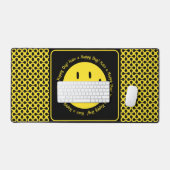 Happy Yellow Smile Desk Mat Schreibtischunterlage (Tastatur & Maus)