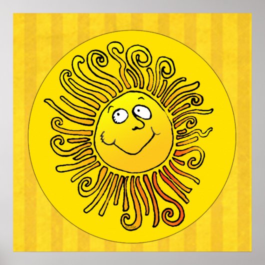 Happy Yellow Sun Lächeln Poster (Vorne)