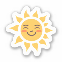 Happy Yellow Sun Niedlich Aufkleber
