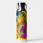 Happy Yellow Sunblumen mit Butterfly Trinkflasche (Vorne)
