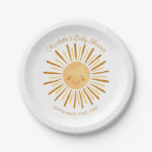 Happy Yellow Sunshine Boho Baby Shower Paper