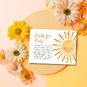 Happy Yellow Sunshine Boho Books for Baby Shower Begleitkarte