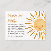 Happy Yellow Sunshine Boho Books for Baby Shower Begleitkarte (Vorderseite)