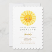 Happy Yellow Sunshine - Einladung zum Geburtstag (Vorderseite)