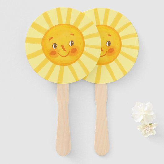 Happy Yellow Sunshine Fächer (Vorne und Hinten)