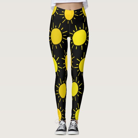 Happy Yellow Sunshine Fashion Leggings (Vorderseite)