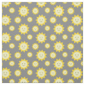 Happy Yellow Sunshine Grauer Hintergrund Stoff (Muster)