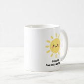 Happy Yellow Sunshine mit einem lächelnden Gesicht Kaffeetasse (VorderseiteRechts)