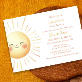 Happy Yellow Sunshine Niedlich Boho Baby Shower Einladung