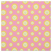 Happy Yellow Sunshine Rosa Hintergrund Stoff (Muster)