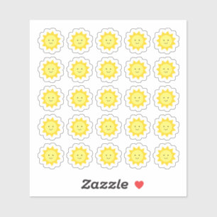 Happy Yellow Sunshine Stickers Aufkleber