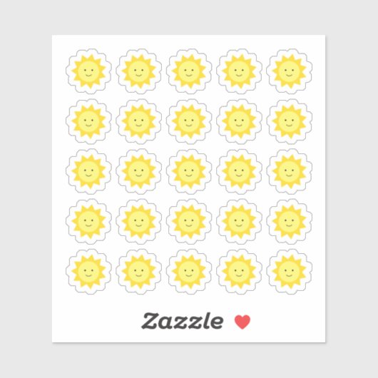 Happy Yellow Sunshine Stickers Aufkleber (Blatt)