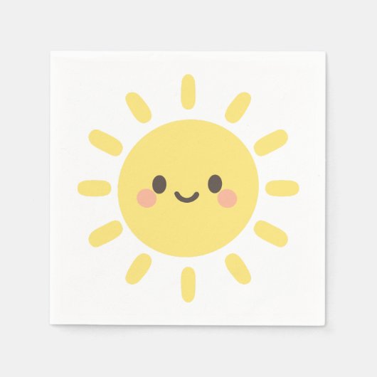 Happy Yellow Sunshine with a Smiling Face  Serviette (Vorderseite)