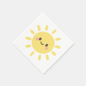 Happy Yellow Sunshine with a Smiling Face  Serviette (Ecke)