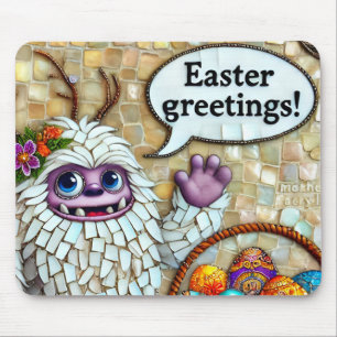 HAPPY YETI'S EASTER GREETINGS Eggs ~ Mousepad