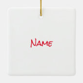 Happy Yoga Day Ornament mit Namen (Rückseite)