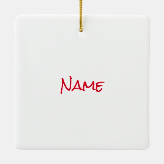 Happy Yoga Day Ornament mit Namen (Rückseite)