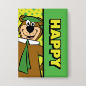 Happy Yogi Bear Button (Vorderseite)