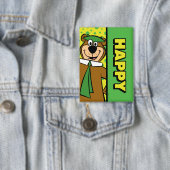 Happy Yogi Bear Button (Insitu)