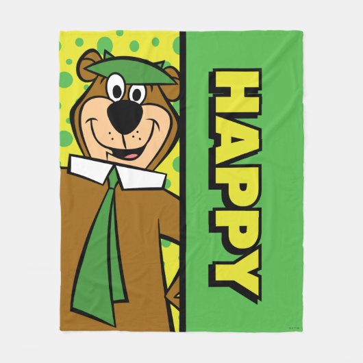 Happy Yogi Bear Fleecedecke (Vorderseite)
