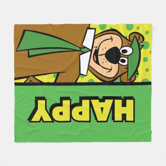 Happy Yogi Bear Fleecedecke (Vorderseite (Horizontal))