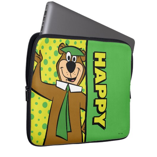 Happy Yogi Bear Laptopschutzhülle (Vorne Rechts)