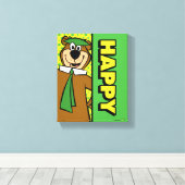 Happy Yogi Bear Leinwanddruck (Insitu (Holzboden))