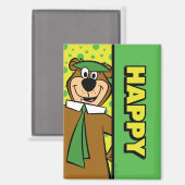 Happy Yogi Bear Magnet (Vorderseite/Rückseite)