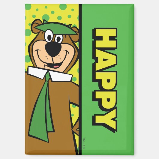 Happy Yogi Bear Magnet (Vorderseite)
