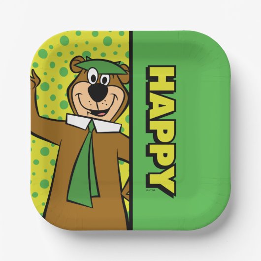 Happy Yogi Bear Pappteller (Vorderseite)