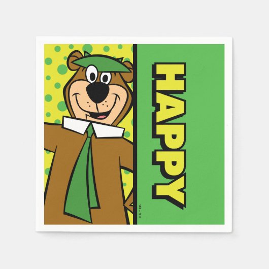 Happy Yogi Bear Serviette (Vorderseite)