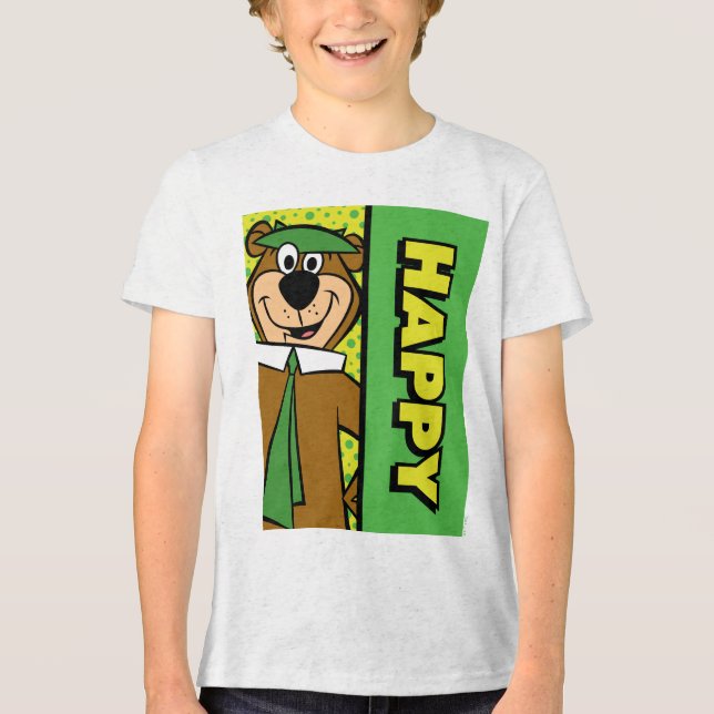 Happy Yogi Bear Tri-Blend Shirt (Vorderseite)