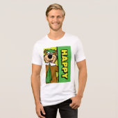 Happy Yogi Bear Tri-Blend Shirt (Vorderseite voll)