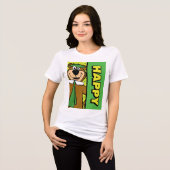 Happy Yogi Bear Tri-Blend Shirt (Vorderseite voll)