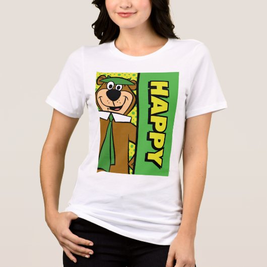 Happy Yogi Bear Tri-Blend Shirt (Vorderseite)
