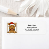 Happy Yorkie Christmas Rücksendeadresse (Insitu)