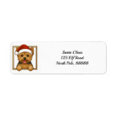 Happy Yorkie Christmas Rücksendeadresse (Vorne)