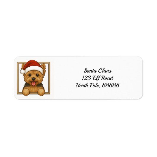 Happy Yorkie Christmas Rücksendeadresse (Vorne)