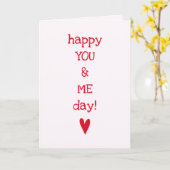 Happy You & Me Day - Funny Anniversary Quote Karte (Gelbe Blume)