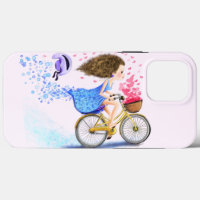 Happy Young Girl on a Bike - Romantische Liebe