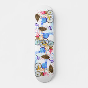 Happy Young Girl Wir haben Bike - Romantic - Drawi Skateboard