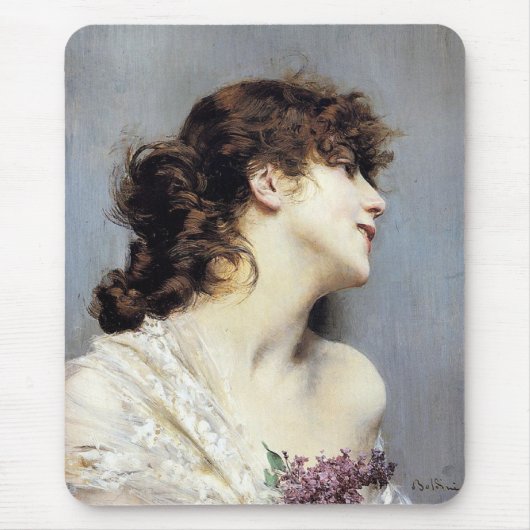 Happy Young Women (von Giovanni Boldini) Mousepad (Vorne)