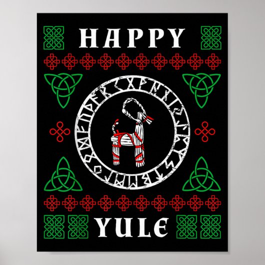 Happy Yule Pagan Wicca Ugly Christmas Sweater  Poster (Vorne)