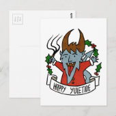 Happy Yuletide Krampus Postkarte (Vorne/Hinten)