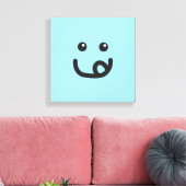 Happy Yummy Face_baby Blue Leinwanddruck (Insitu (Wohnzimmer))