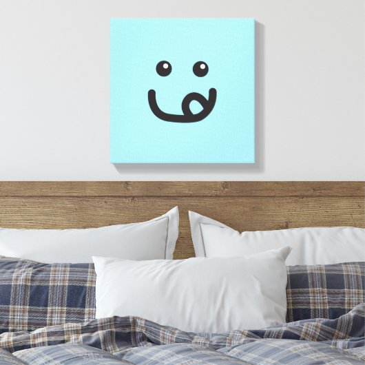 Happy Yummy Face_baby Blue Leinwanddruck (Insitu (Schlafzimmer))
